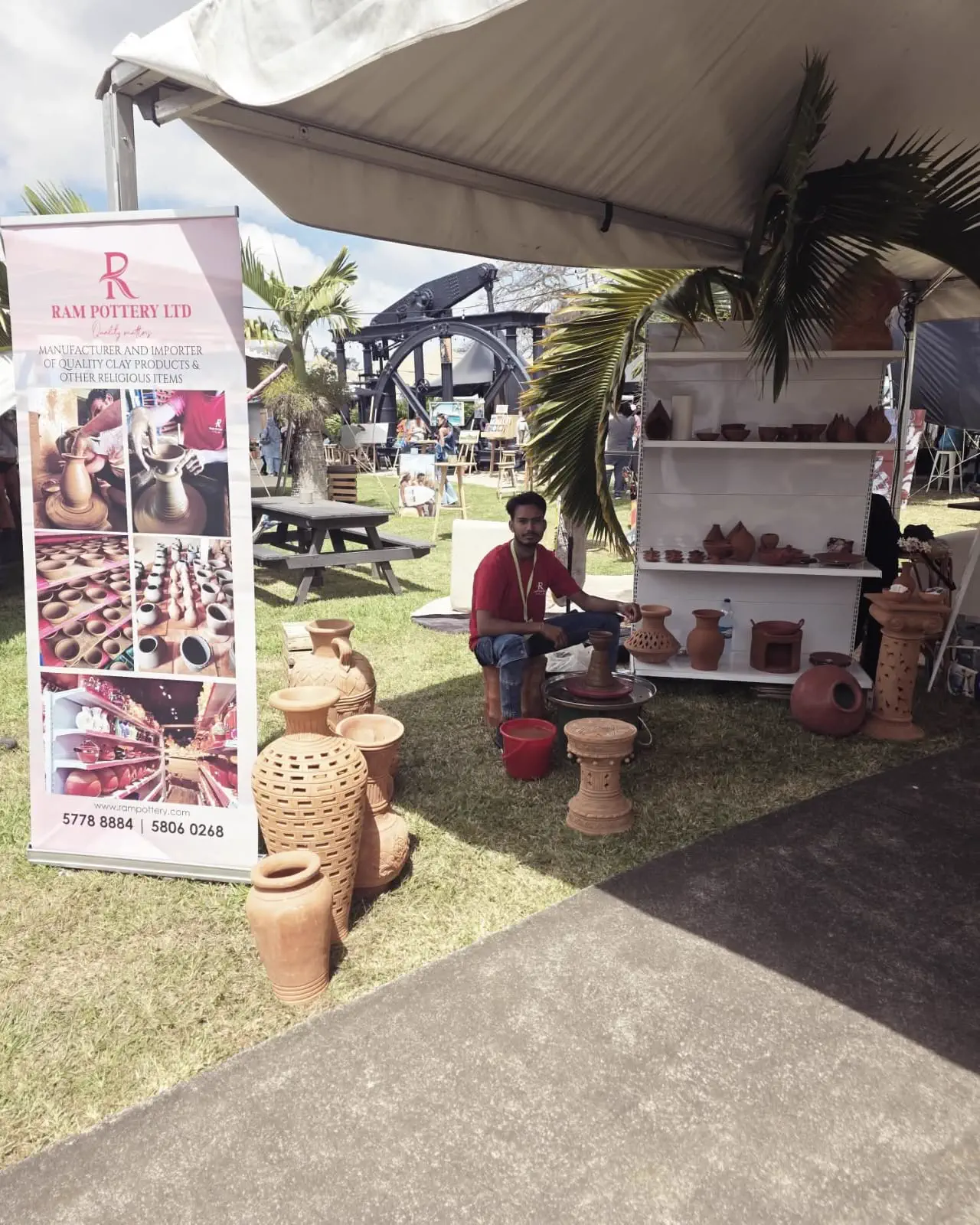 Ram Pottery handmade pottery at event booth