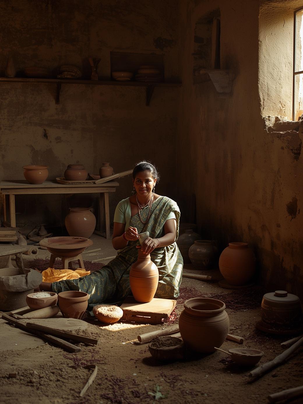Traditional pottery craftsmanship at Ram Pottery